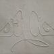 Old embroidered monogram EC métis sheet 300 x 200 cm Art Deco