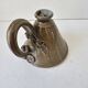 Ceramic candlestick signed Terre du Berry Les Chalets