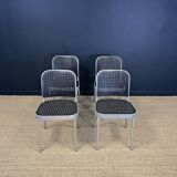 Set of 4 Silver chairs by Magistretti for Padova 1980 Italy