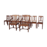 Set of 8 chairs and two fautuils of English style mahogany and mahogany veneer