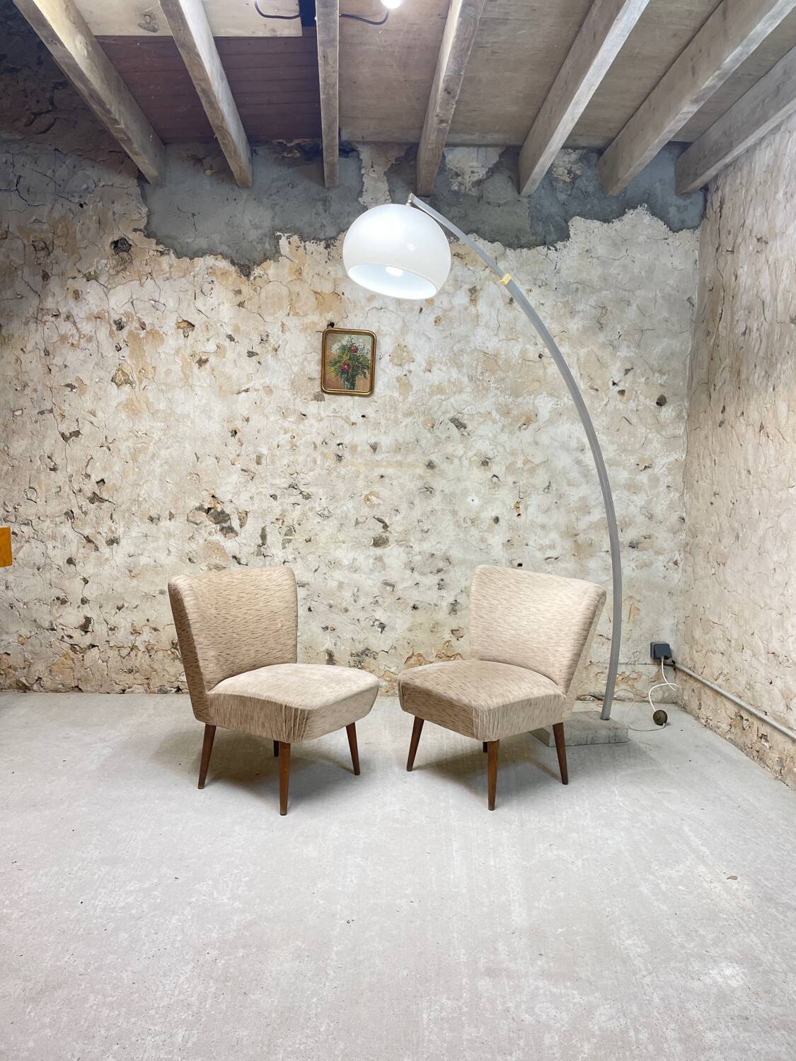 2 cocktail armchairs