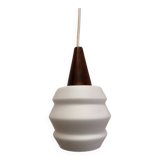 Suspension in opaline and teak scandinavian style