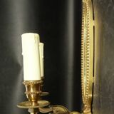 Paire d'appliques-miroirs style Louis XVI - bronze