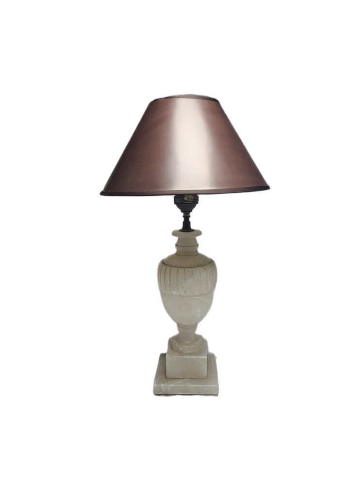 Art Deco alabaster bedside lamp, Belgium, 1950s
