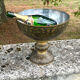 Ornate Floral Pedestal Champagne Cooler, brass ice bucket