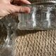 Pair of wall lamp or ceiling lamp in transparent vintage molded glass