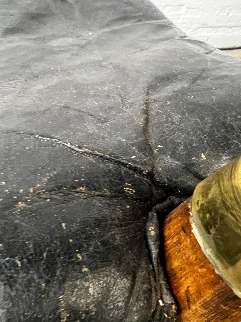 Pouf en bois vintage / banc de chameau / repose-pieds