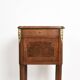 Solid wood bedside table, pink marble