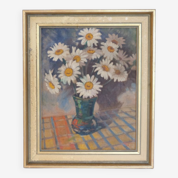 Huile sur toile Marguerite