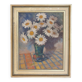 Huile sur toile Marguerite