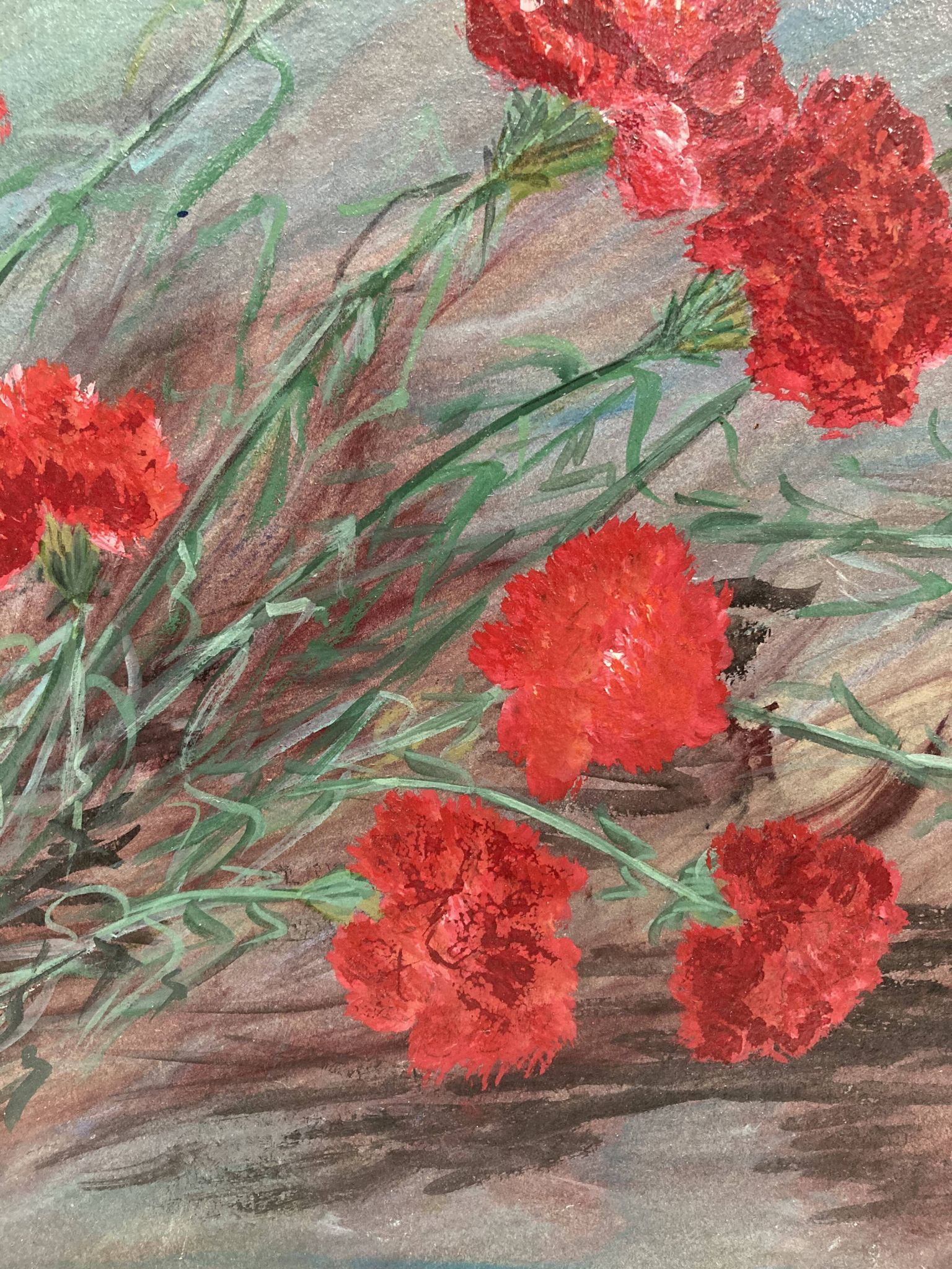 Peinture vintage aux oeillets
