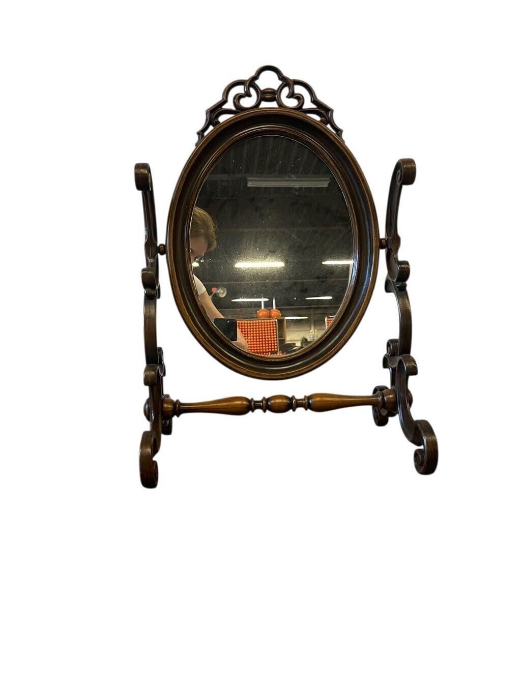 Vintage wooden table mirror / baroque floor mirror