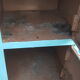 Old metal workshop furniture original turquoise patina
