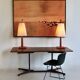 A large wooden desk. Italy 70s