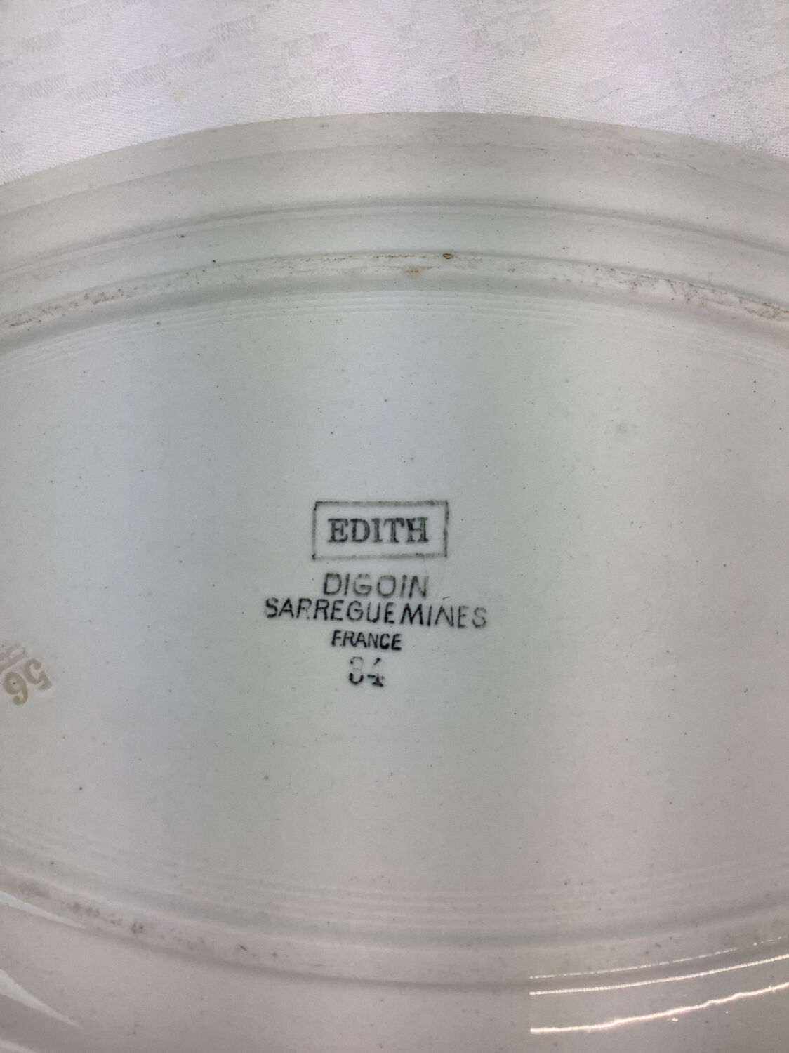 Old artisanal dish made in France Digoin Sarreguemines