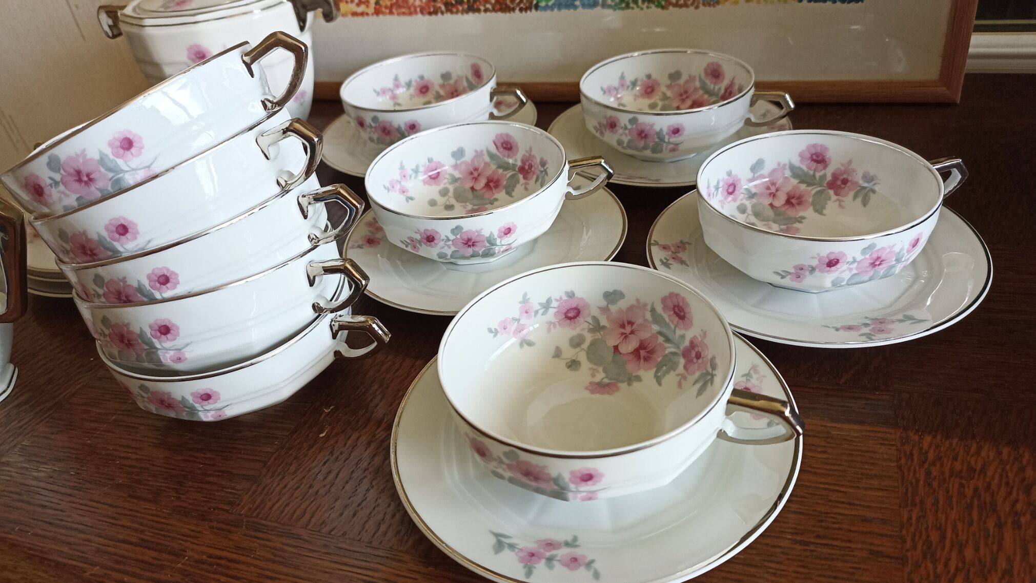 Tea set part by André Giraud - Limoges porcelain