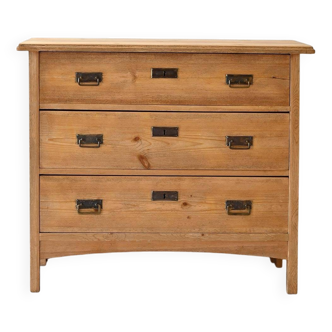 Scandinavian Wooden Chest with Iron Handles