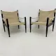 Set of mid-century Danish safari chairs by Erik Wørts for Niels Eilersen, 1960s