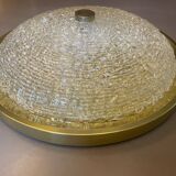 Plafonnier doré en verre de Murano années 70