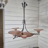 Art Deco chandelier in chromed metal from the 1930s