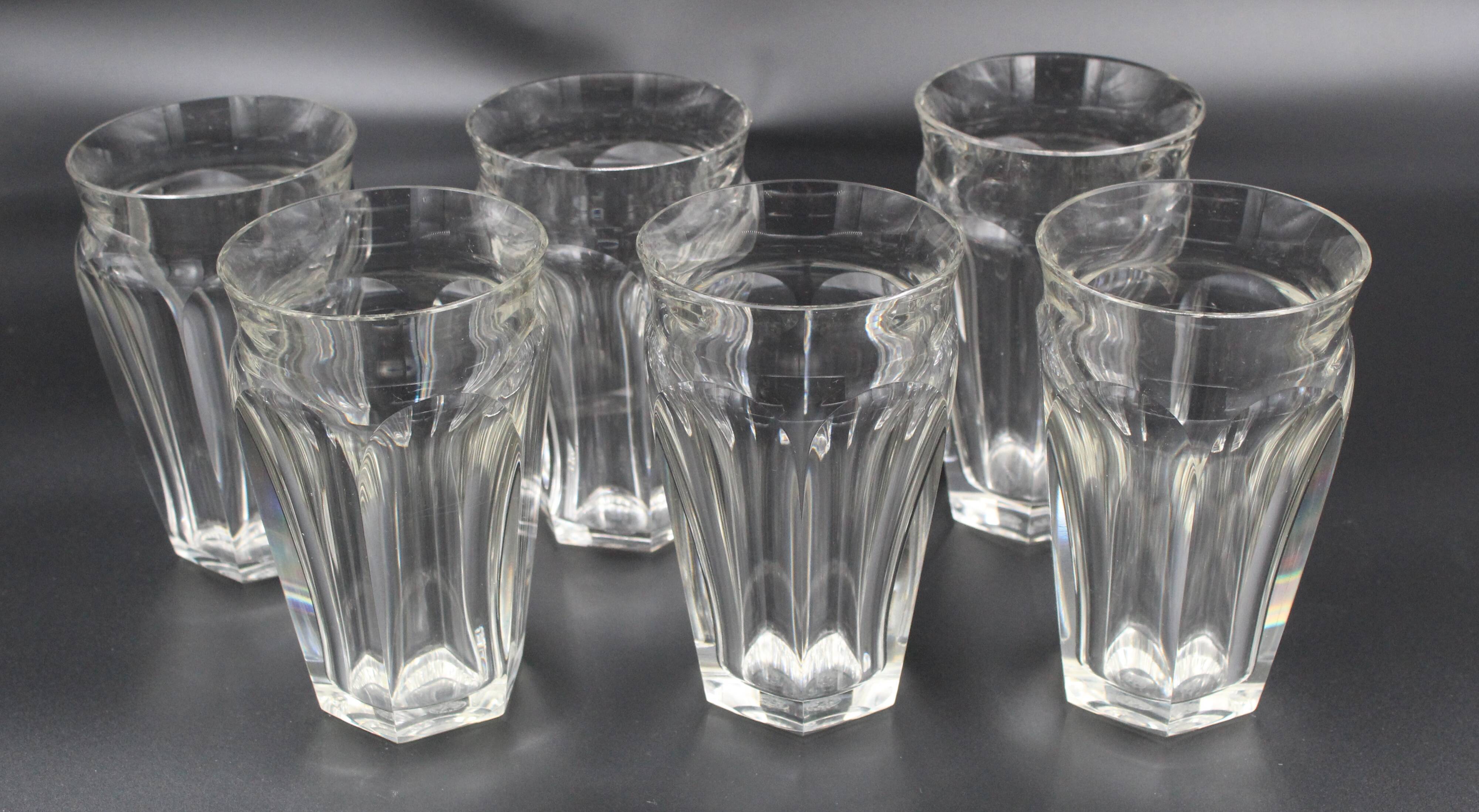6 Verres à eau / chopes en cristal de Baccarat modèle Talleyrand H= 13 cm
