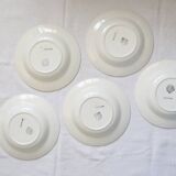 Set of 5 Boch soup plates, Fructidor service, vintage