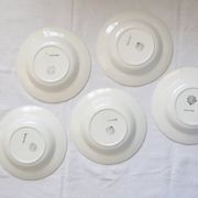 Set of 5 Boch soup plates, Fructidor service, vintage