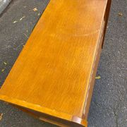 Scandinavian chest of drawers in oak and rattan from the 1960s