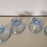 Set of glasses, coupe, ice cream, Normandy hole, cooked wine, digestives, art deco, blue