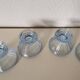 Set of glasses, coupe, ice cream, Normandy hole, cooked wine, digestives, art deco, blue