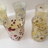 Set of 6 murano glasses acqua "goto" "murrisa" in murano glass unique piece