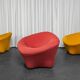 Set of 3 Space Age armchairs in the style of Pierre Paulin.