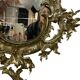 Console murale en bronze et miroir, années 60. Lot de 2