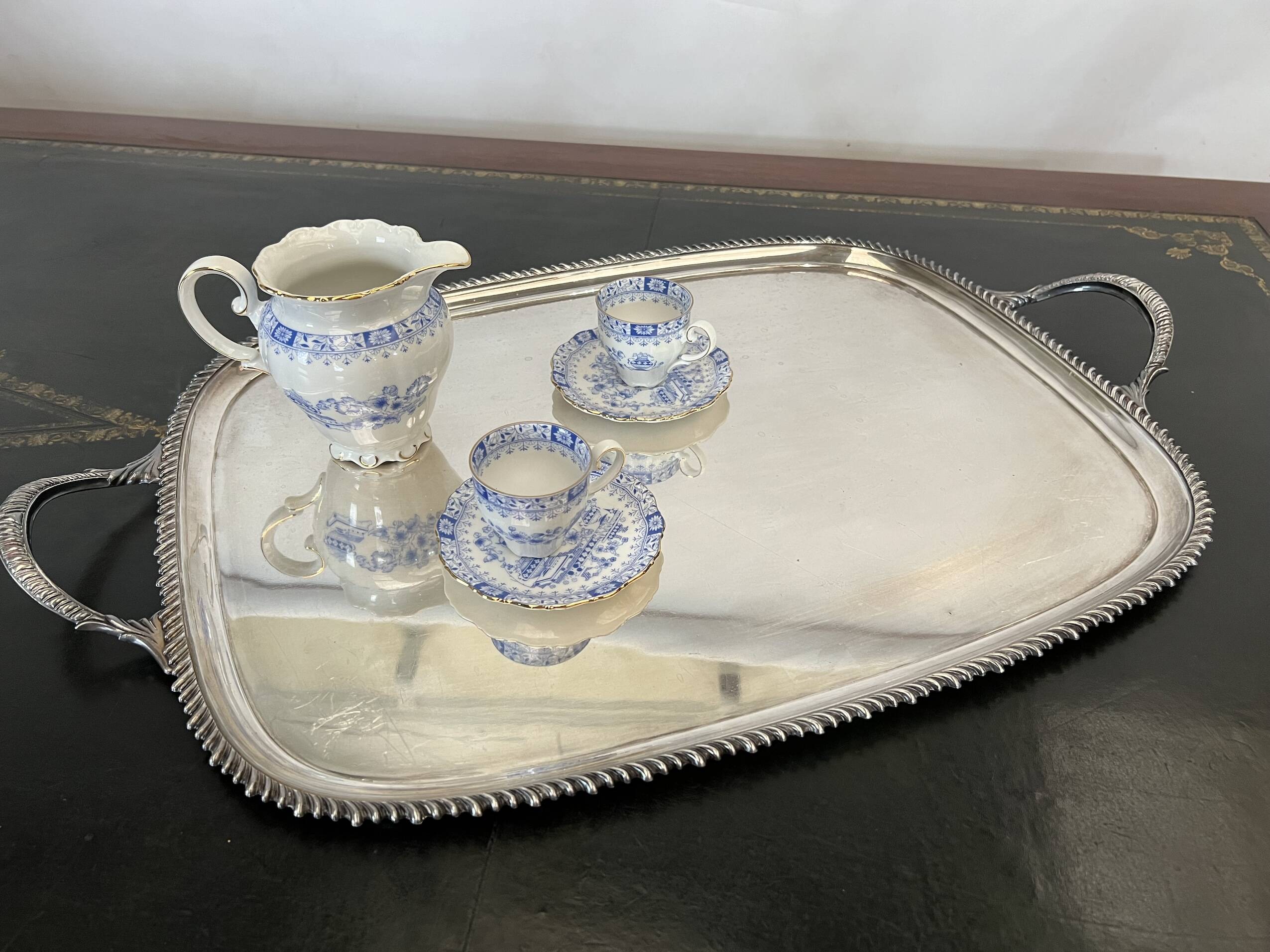 Large silver metal tray Mappin and Webb