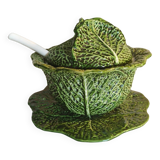 Green Cabbage Barbotine Soup Tureen