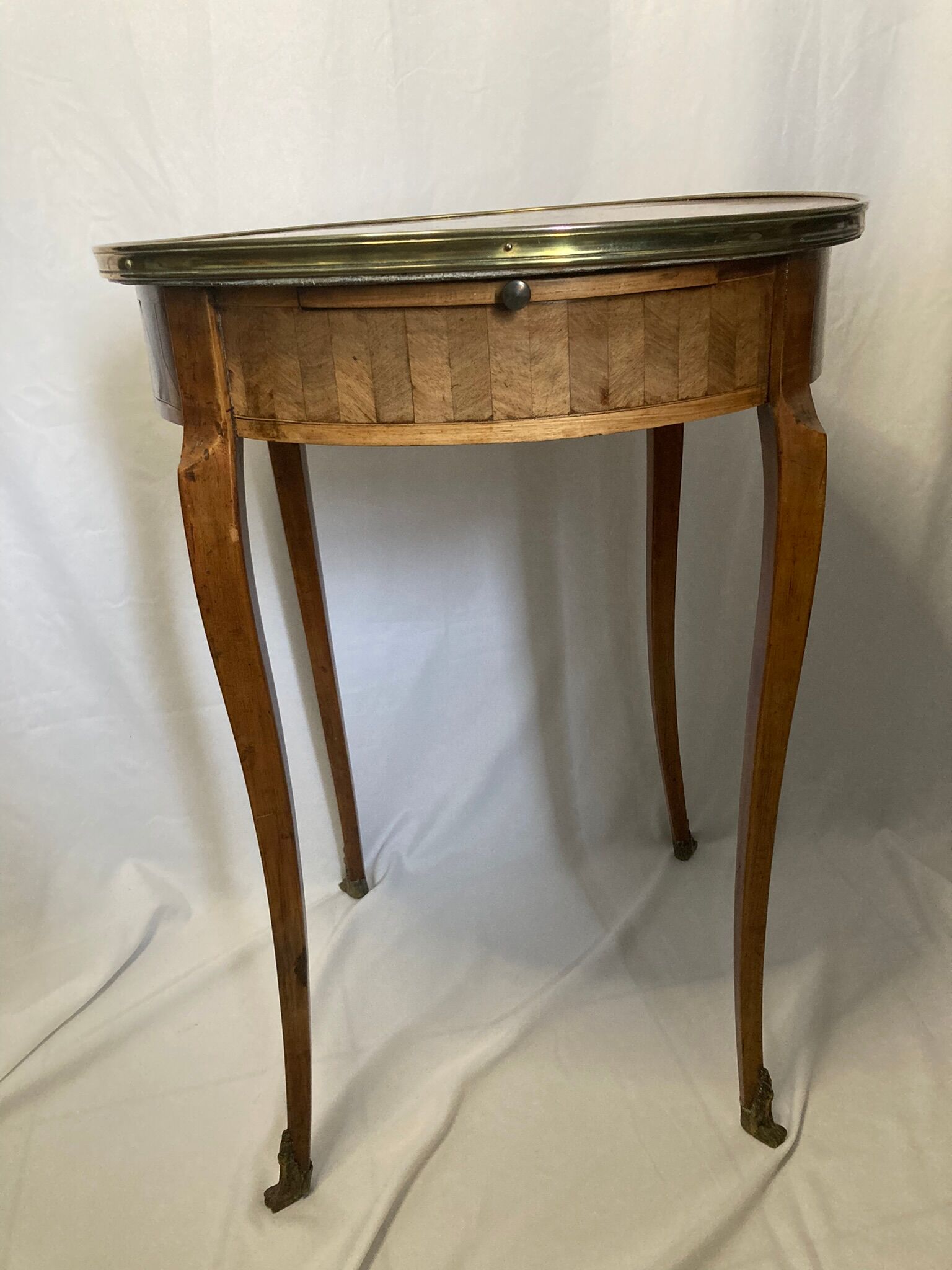 Old pedestal table style Louis XVI marquetry late nineteenth