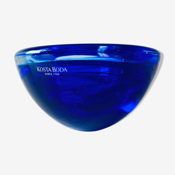 Bougeoir en verre bleu Kosta Boba