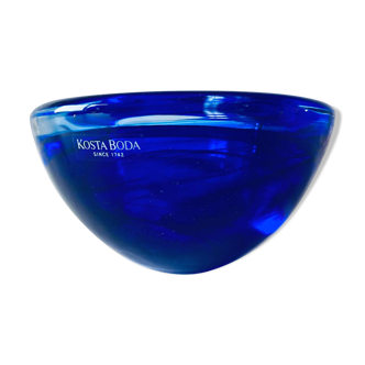 Kosta Boba blue glass candle holder