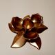 Golden brass flower candle holder