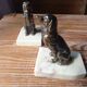 Metal and stone bookends