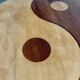 Solid wood coffee table with 2 Yin and Yang elements vintage 60s