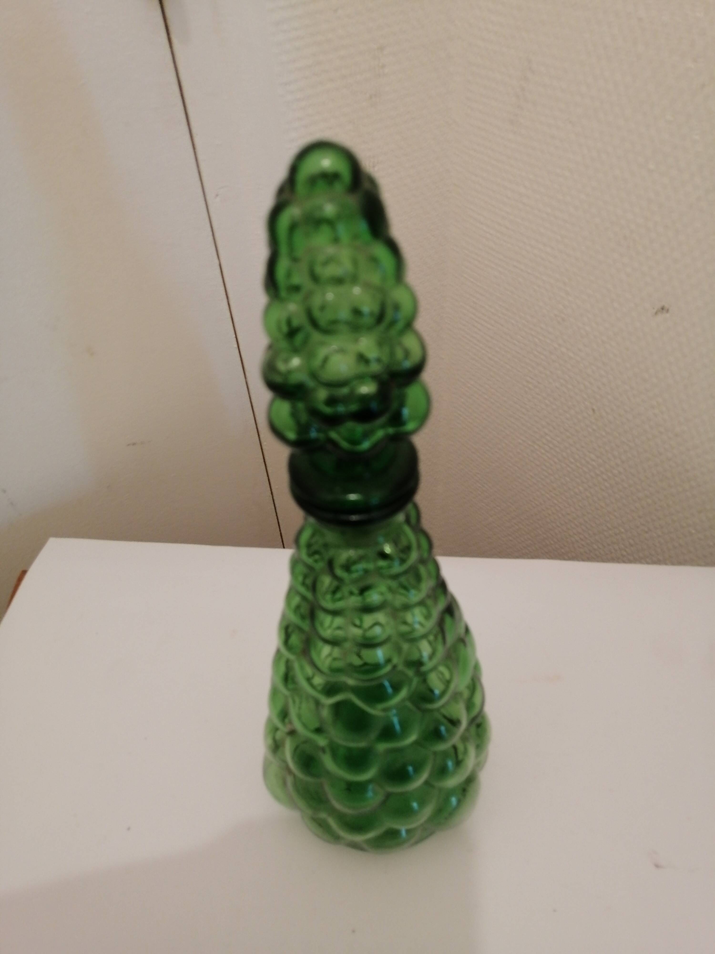 Italian bubbles glass carafe