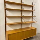 Unité murale scandinave vintage en chêne par Poul Cadovius pour Royal System, années 1960