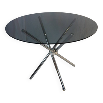 Table de salle à manver verre fumé diam. 95 cm