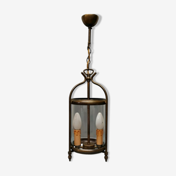Patinated brass cage lantern, Louis XVI style, 70, France