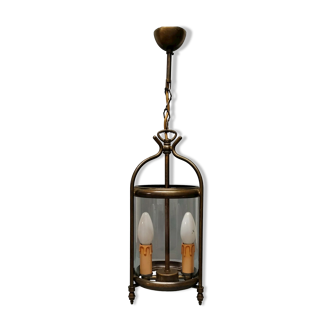 Patinated brass cage lantern, Louis XVI style, 70, France
