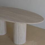 Calypso Oval Dining Table - Natural Travertine
