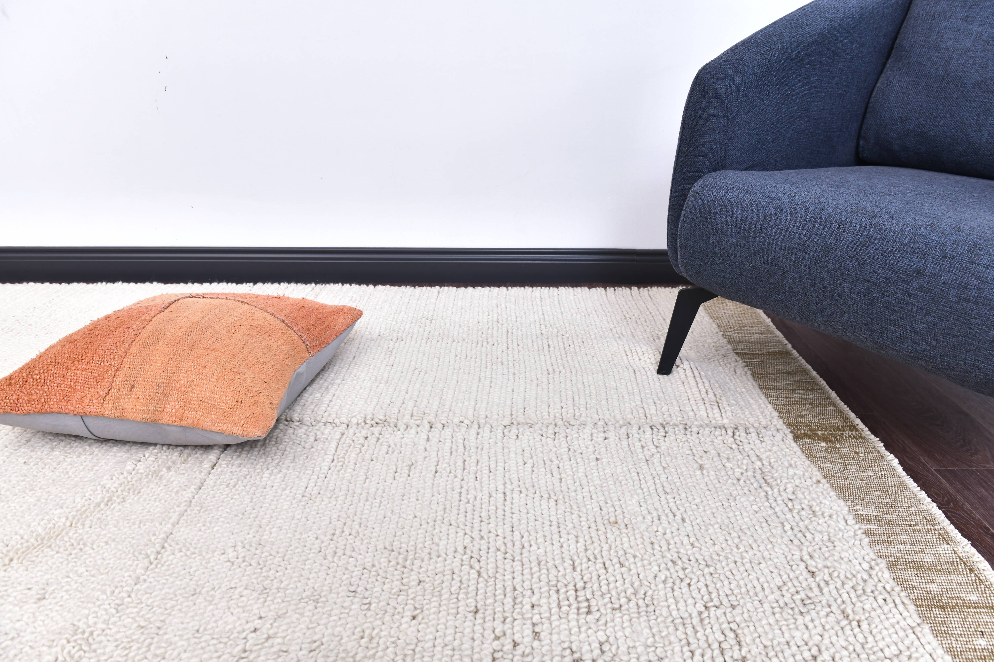 Mustards medium shaggy wool carpet , Hand made wool carpet