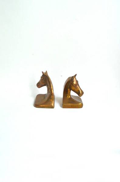 Brass horse bookends