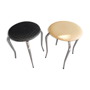 paire de tabourets bas